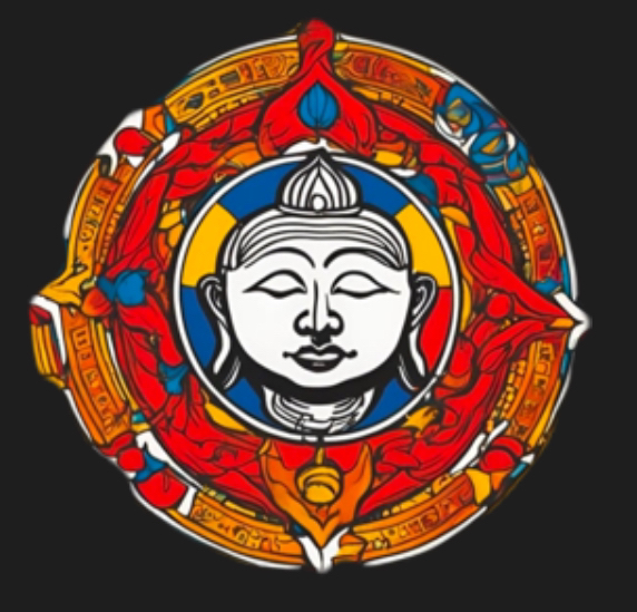 	The badge of the team Buddhist Colony.
